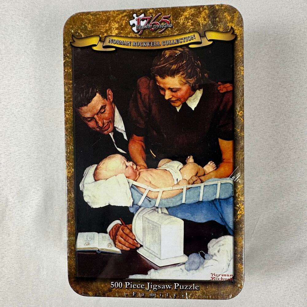 VTG Norman Rockwell Weighing Baby Puzzle Sealed